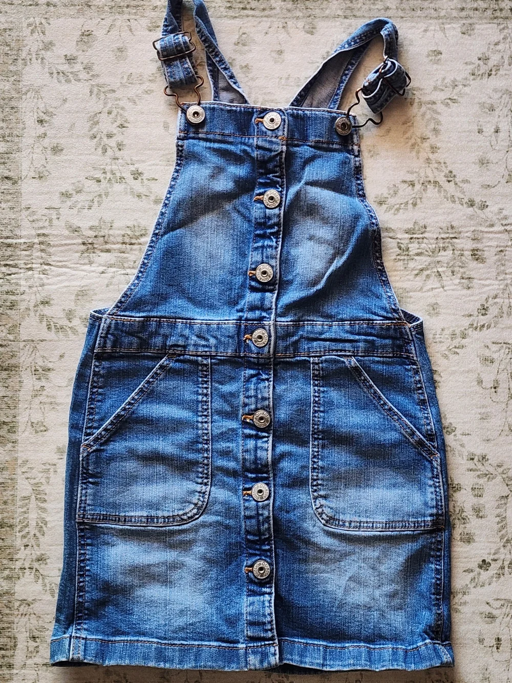 OshKosh B'gosh Blue Denim Button-Front Kids Overall Dress
